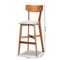 Baxton Studio Cameron Modern Grey Fabric and Walnut Brown Finished Wood 2-PC Bar Stool Set 176-11016-Zoro - alternate 5